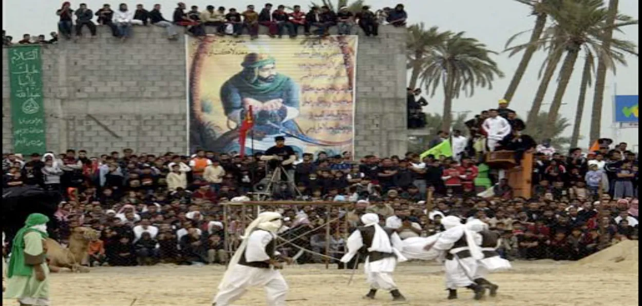 The scene of Battle of Karbla recreated during Muharram