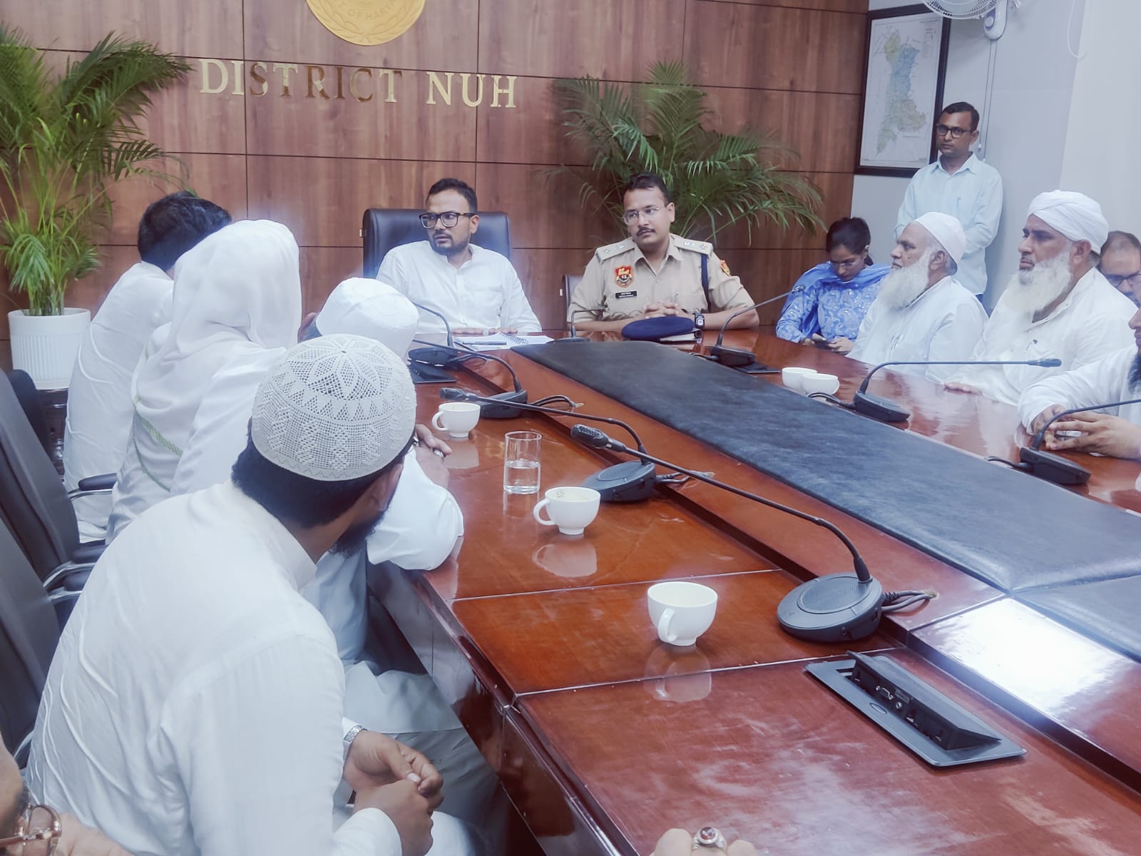 Deputy commissioner and SP Nuh holding discussions with Islamic Ulema 