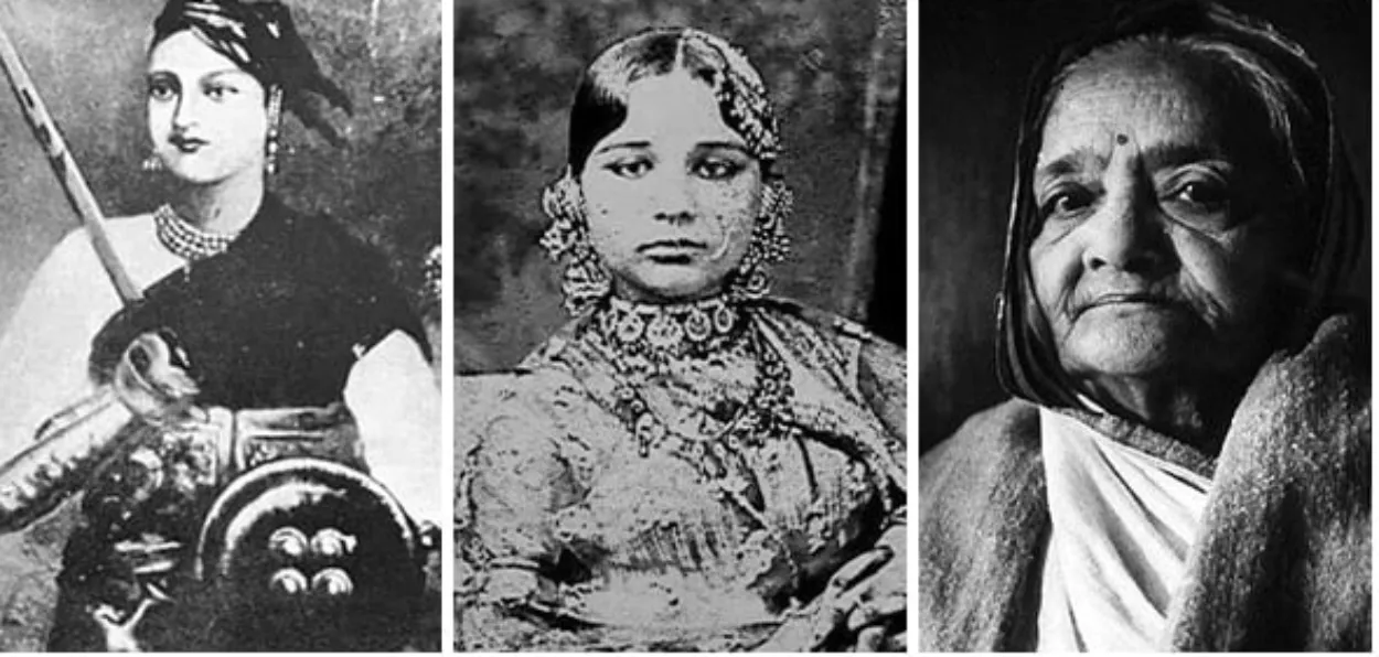 Rani Jhansi Laxmibai, Begum Hazrat Mahal and Kasturba Gandhi