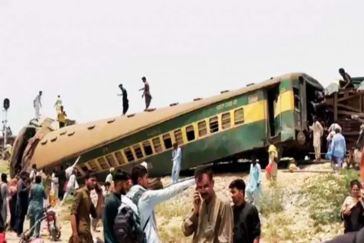 Train accident spot in Pakistan