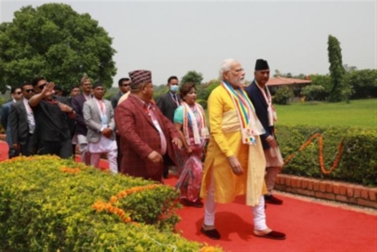 A file picture of Prime Minister Narendra Modi's visit to Lumbini