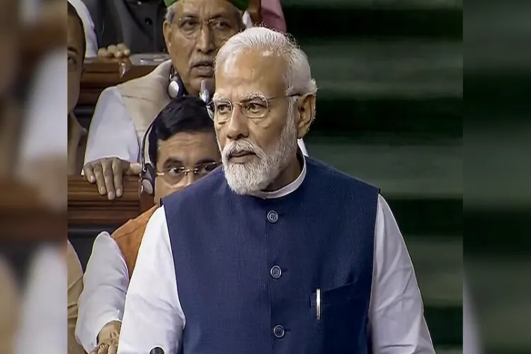 Prime Minister Narendra Modi addressed the Lok Sabha today in response to the Opposition's no-confidence motion against the NDA government