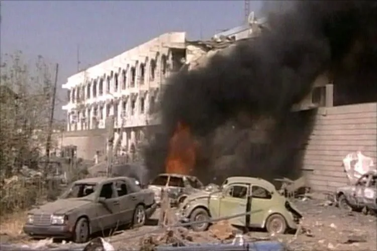 The 2003 suicide attack in UN headquarters in Baghdad , killed 22 eminent personnel who worked to bring peace in the world