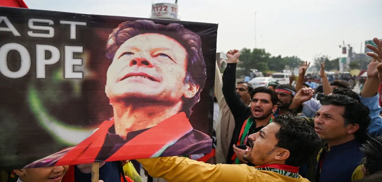 The cult of Imran Khan [ former PM's supporters taking out a rally in his support