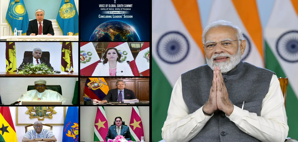 Prime Minister Narendra Modi speaking on the conclusion of the Global South Summit held virtually (File)