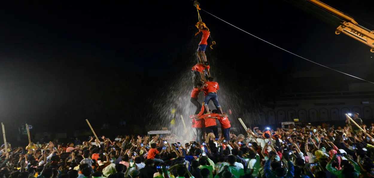 Dahi Handi competitions being held on Janamstmi in Mumbai