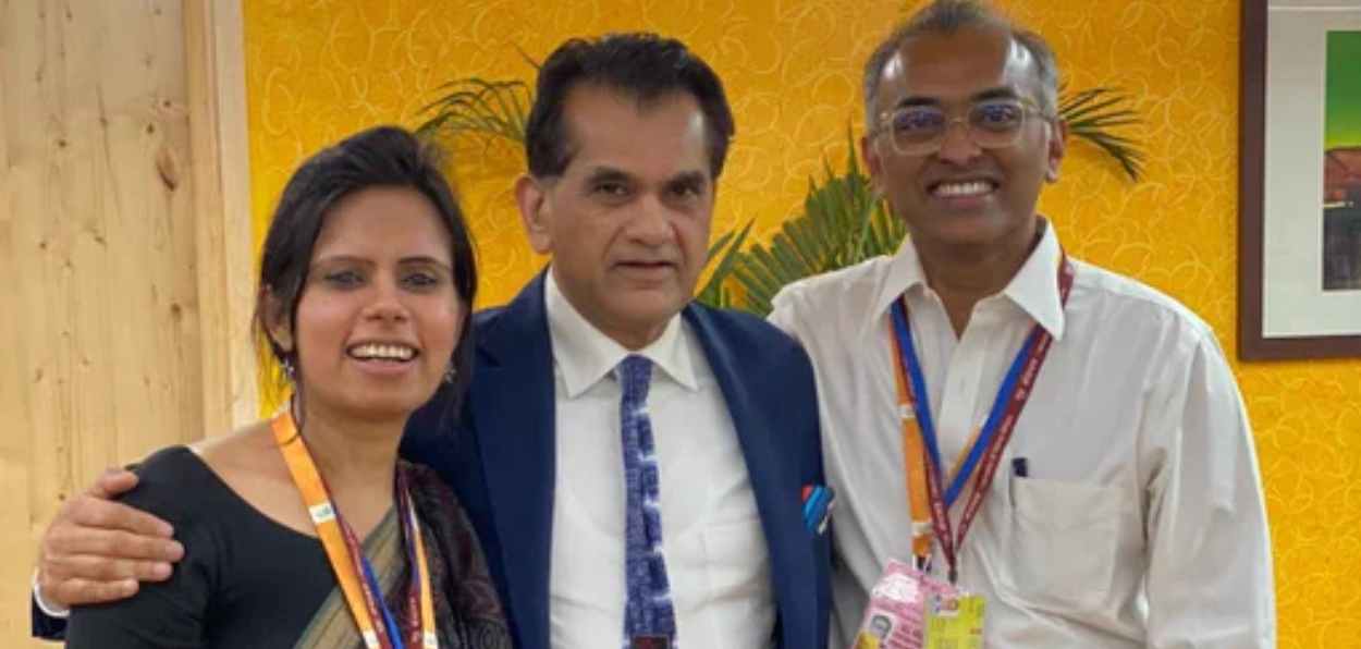 Eenam Ghambir, Amitabh Kant and Nagaraj Naidu Kakanur (Image posted on X by Amitabh Kant)