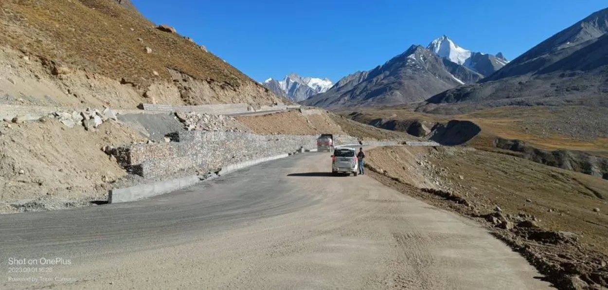 The 230-kilometer Kargil-Zanskar Road in frontier Ladakh, is being widened (Ministry of Surface Transport)