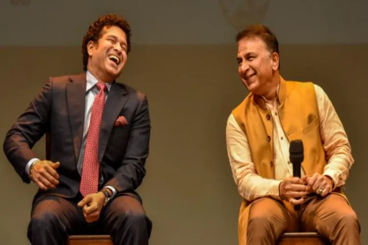 Cricket legends: Sachin Tendulkar with Sunil Gavaskar