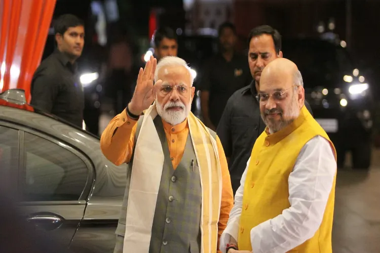 Prime Minister Narendra Modi with Union Home Minister Amit Shah