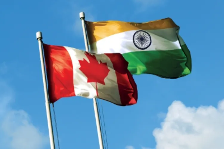 Flags of Canada and India