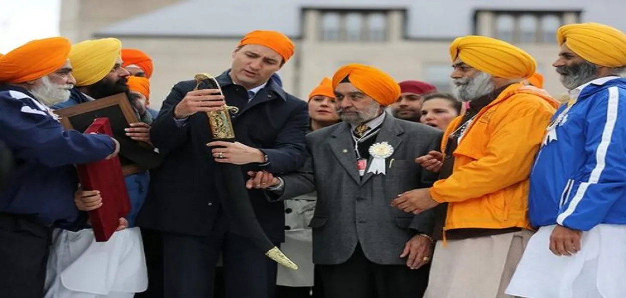 Canadian  Prime Minister Justin Trudeau in a Gurudwara in Canada