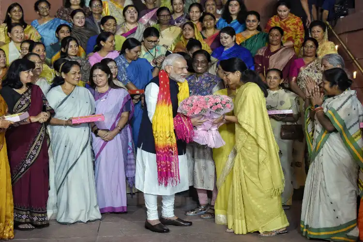 Prime Minister Narendra Modi with women parliamentarians