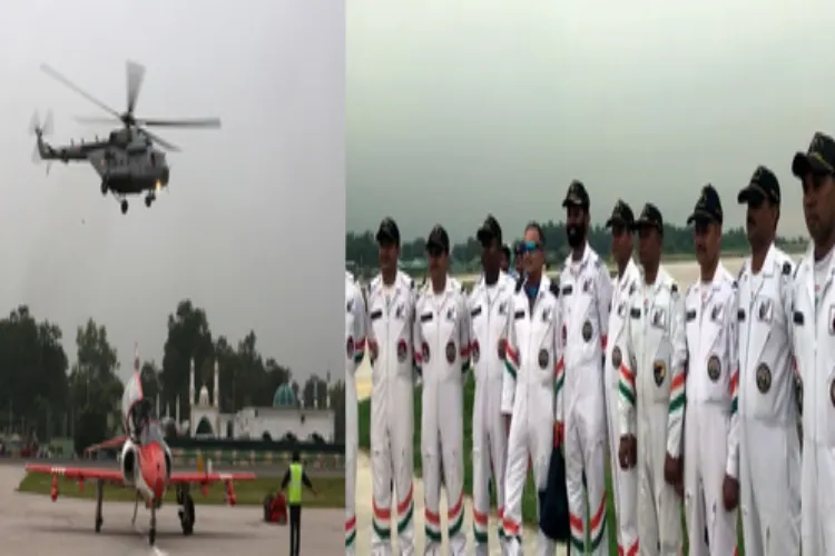  Indian Air Force personnel at the air show in Air Force station, Jammu