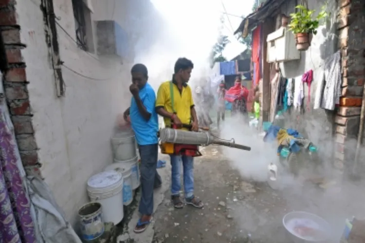 Fogging underway in an area in Kolkata