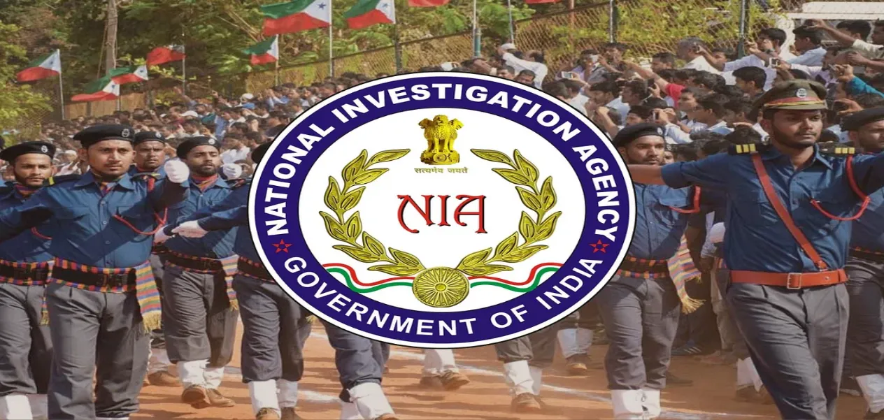 National Investigation Agency officers and NIA logo