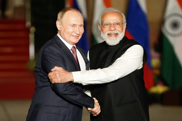 Prime Minister Narendra Modi with Russian President Vladimir Putin