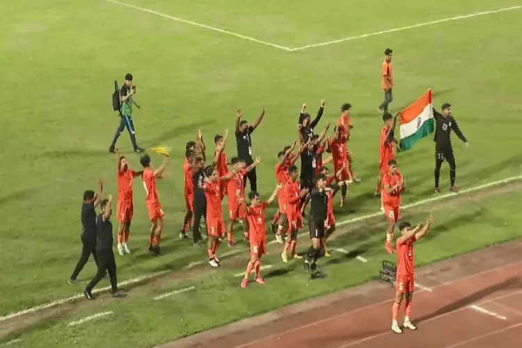 Indian team celebrating their victory