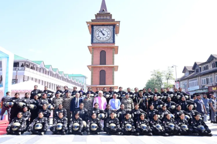 J&K Lieutenant Governor Manoj Sinha flagged off a CRPF women’s bike expedition