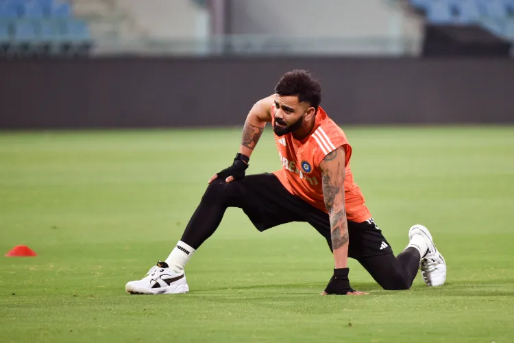 Virat Kohli at the net practice in Lucknow