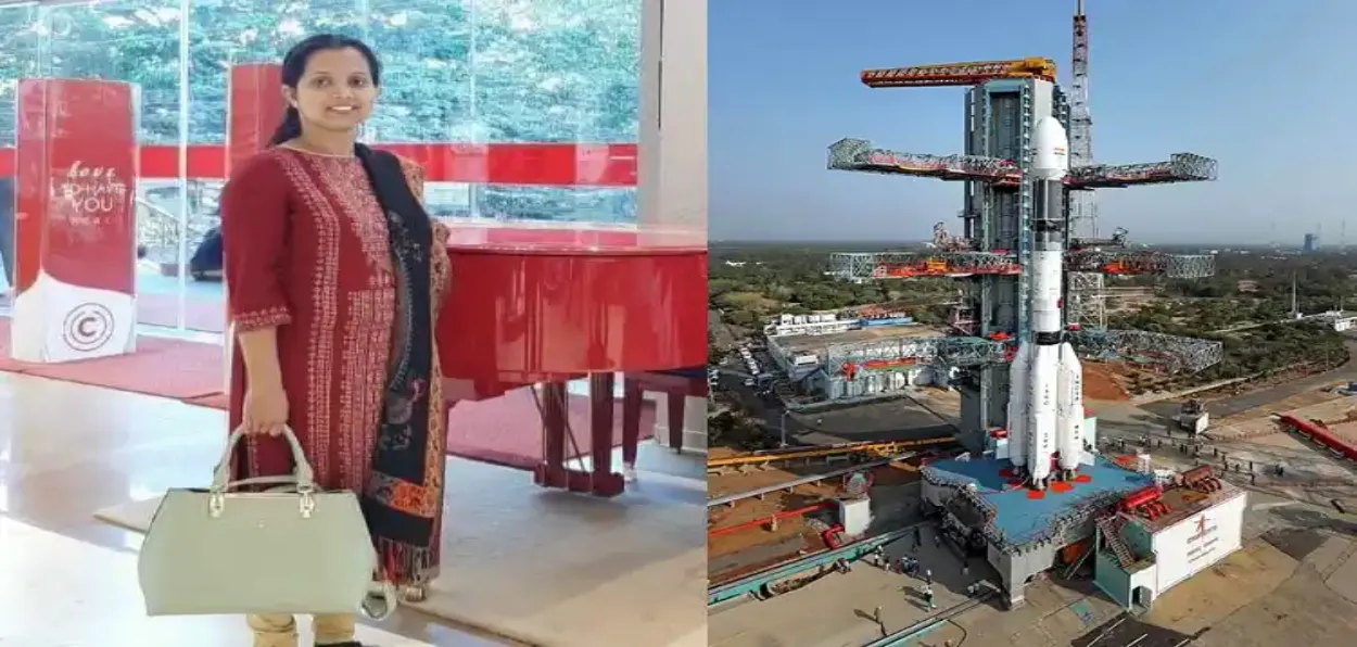 Naznin Yasmin (left) & satellite launch centre at ISRO(right) (1)