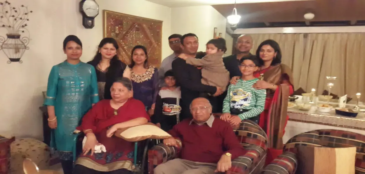 Nahid Akhar (in blue) with business family Gonenkas from Shilong – three generations celebrating Diwali and Eid together. Diwali picture 