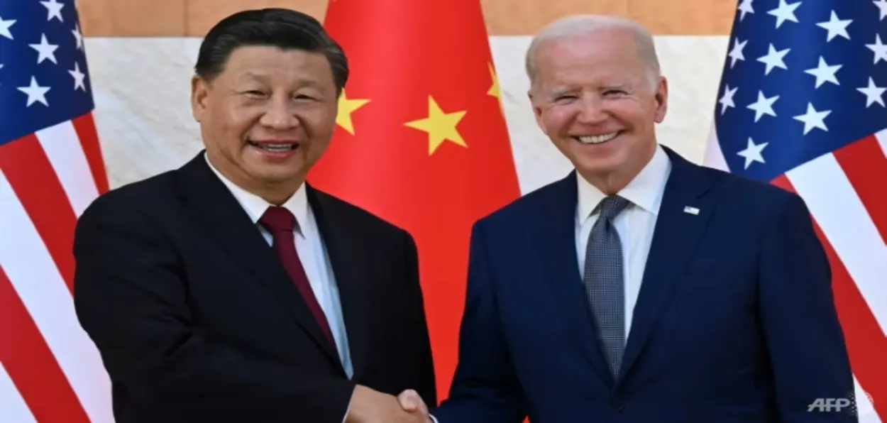 Chinese Premier Xi Jinping with US President  Joe Biden