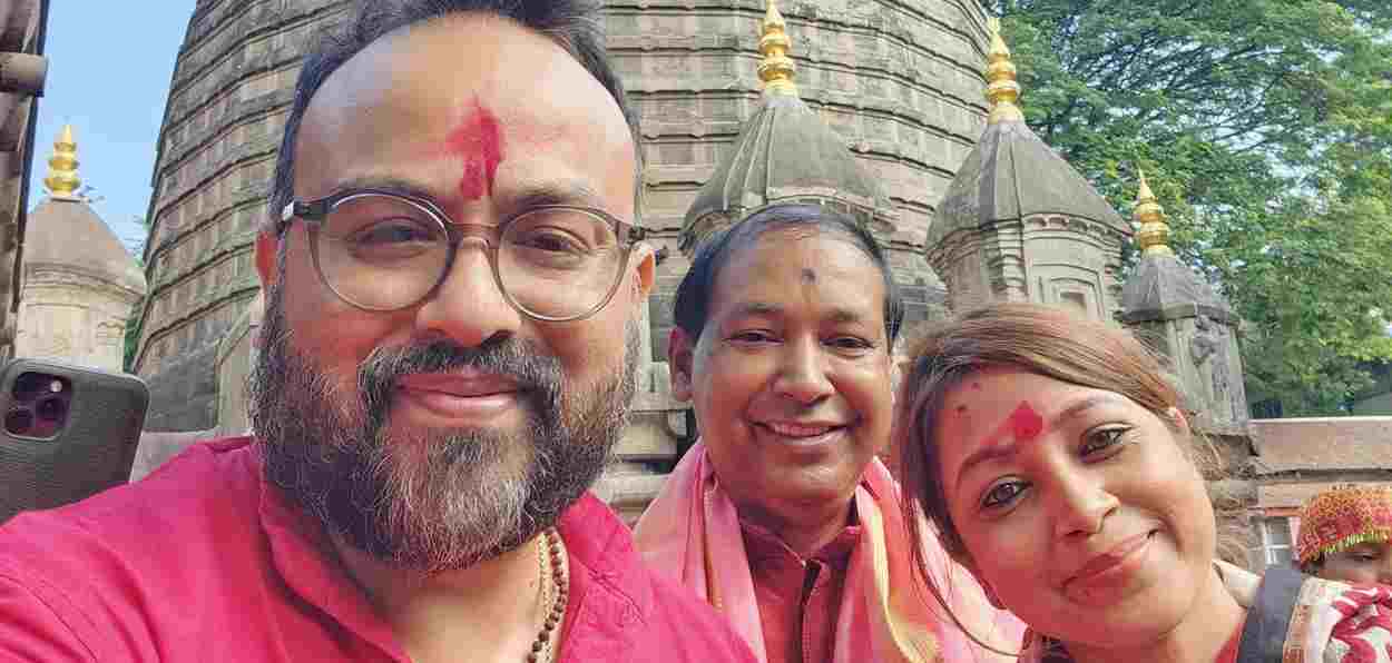 Elvis Ali and his wife at kamakhya Temple in Guwahati, Assam