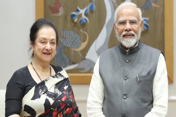 Veteran actress Saira Banu with Prime Minister Narendra Modi