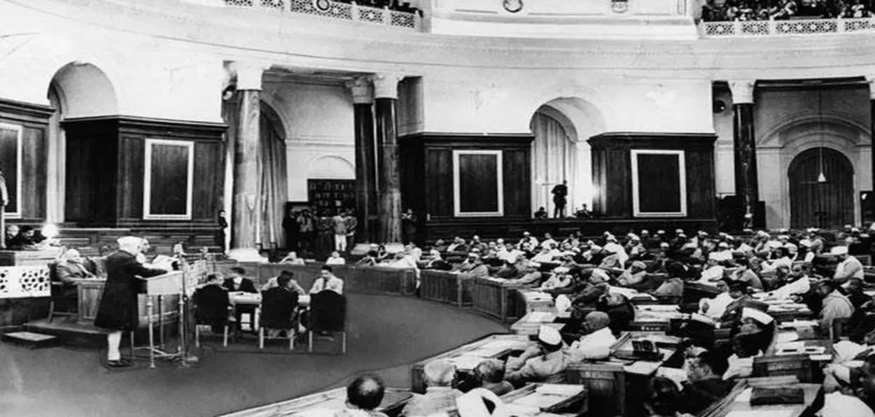 A meeting of the Constituent Assembly in progress