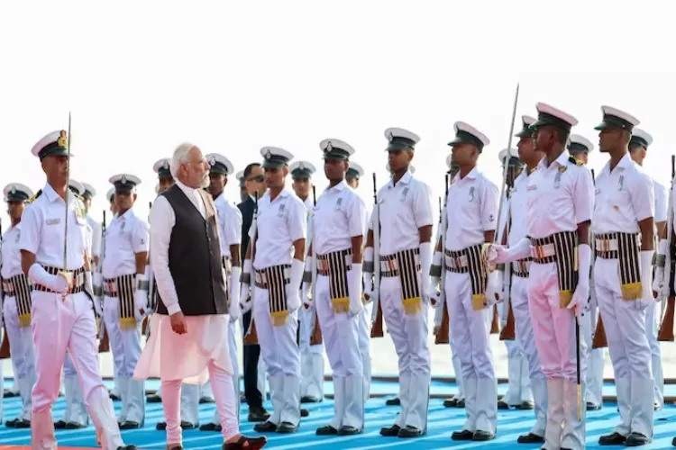 Prime Minister Narendra Modi at the Navy Day celebrations in  Sindhudurg