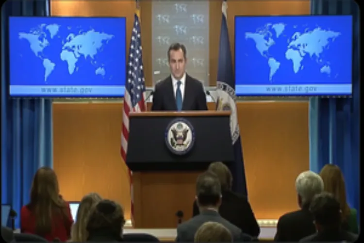  U.S. State Department spokesperson, Matthew Miller, at a news briefing 