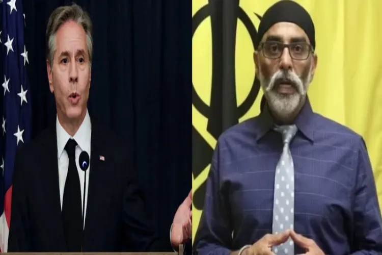 US secretary of state.Antony Blinken and Sikh Separatist leader Pannun