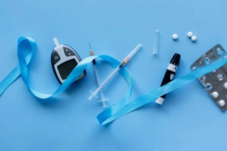 A Glucometer and some medicines 