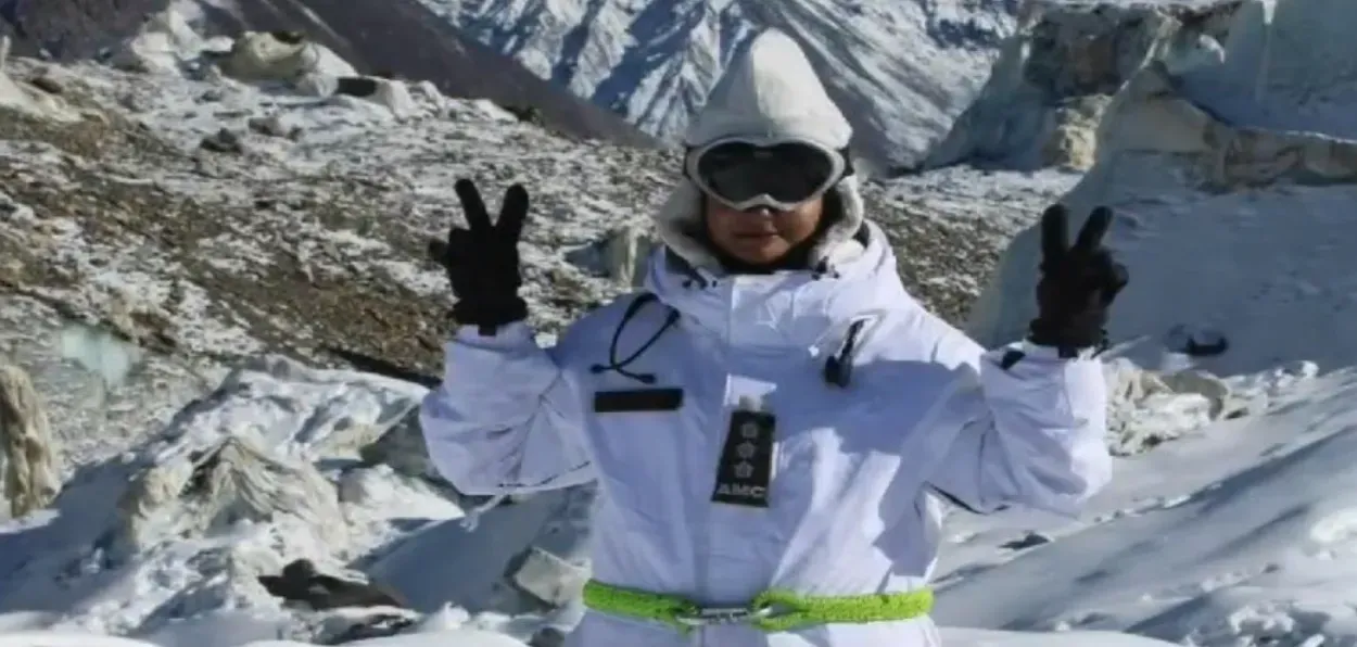 Captain Fatima Wasim at the Siachen Glacier 