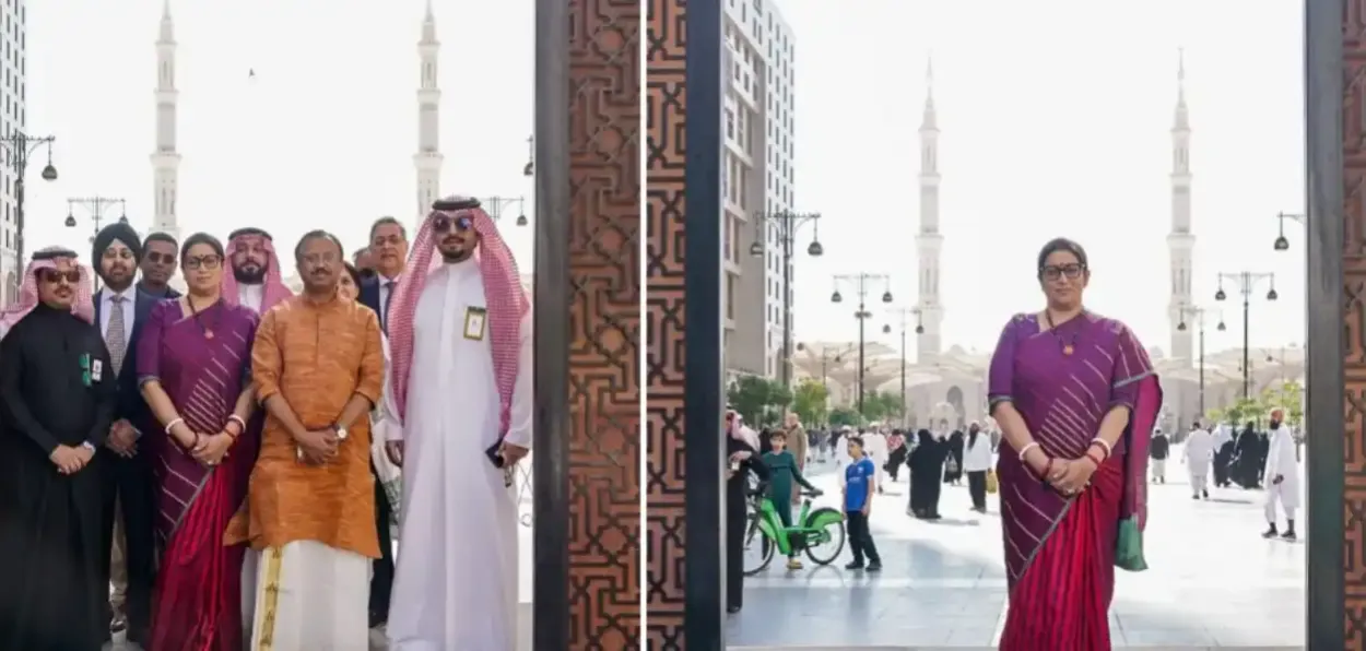 Smriti Irani leads first non-Muslim delegation to visit Islam's historic  sites in Medina