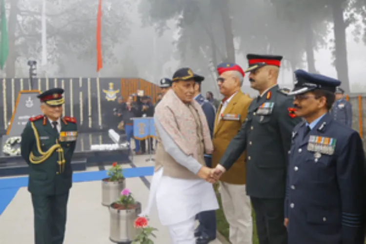 Defence Minister Rajnath Singh at the 8th Armed Forces Veterans' Day