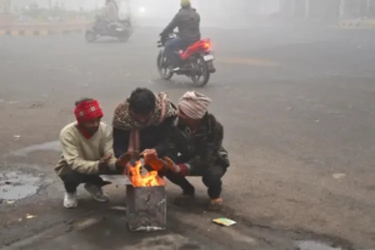 Poor persons trying to beat the cold