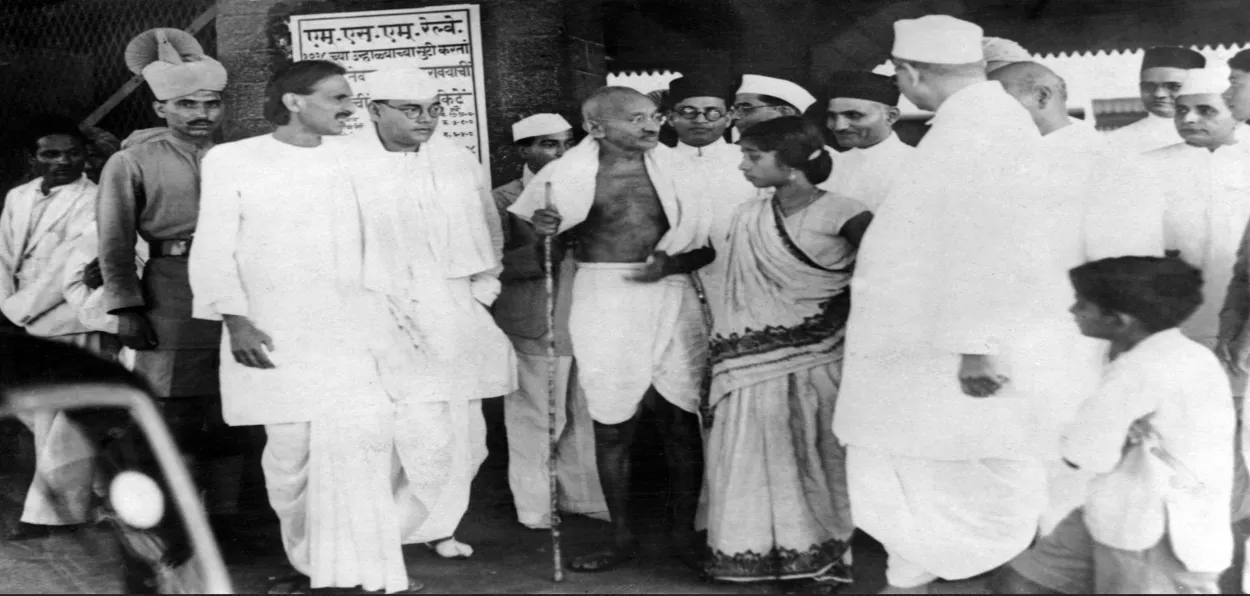 Netaji Subhash Chandra Bose with Mahatma Gandhi