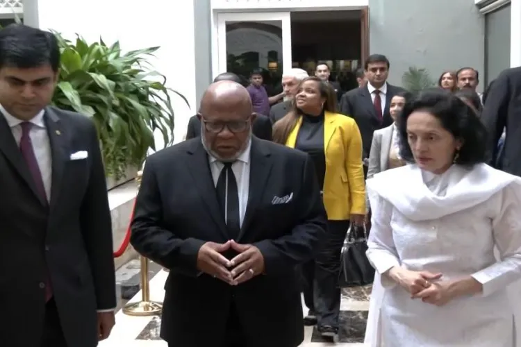 UNGA President Dennis Francis and Permanent Representative to the UN Ruchira Kamboj