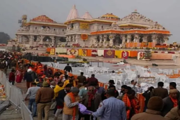 Devotees at the Ram temple in Ayodhya