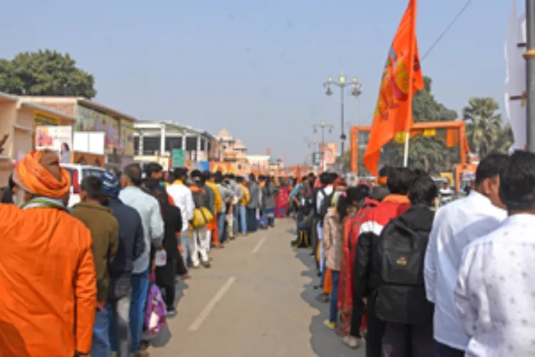 Devotees at the Ram temple in Ayodhya
