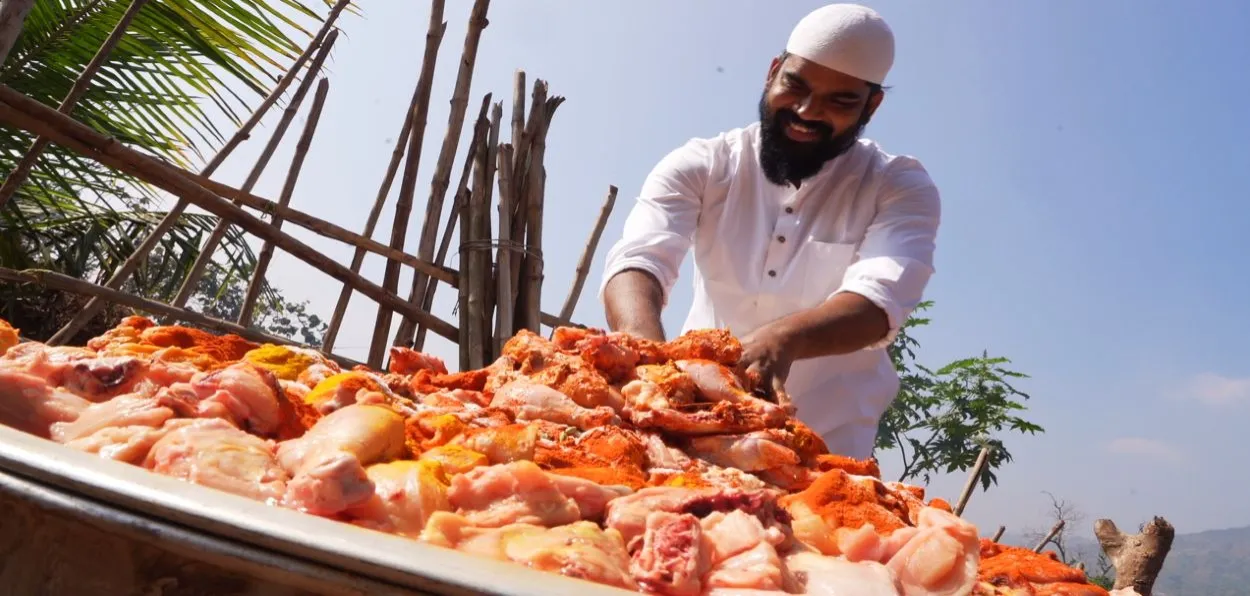 Khwaja Moinuddin of Nawab's Kitchen cooking for orphans