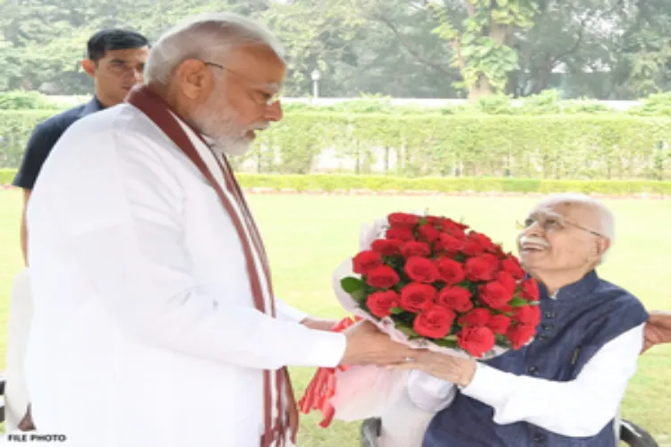A file image of Prime Minister Narendra Modi and veteran BJP leader L.K. Advani