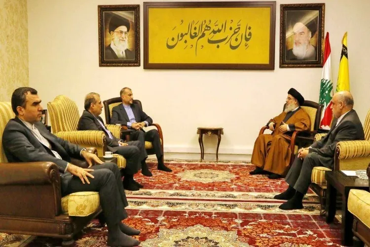 Iranian foreign minister met with Lebanese Hezbollah leader Sayyid Hassan Nasrallah and leaders of Palestinian resistance groups during a visit to Beirut (Courtesy: Times of Tehran),