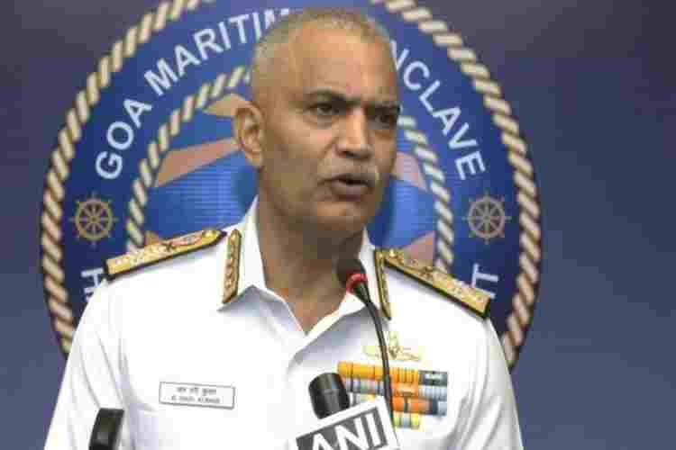 Admiral H Hari Kumar, chief of the Indian Navy speaking about the efforts to get veteran's released from Qatar (File)