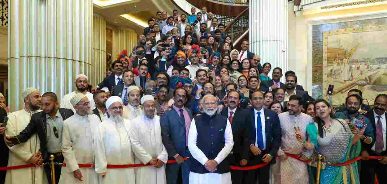 Prime Minister Narendra Modi with Indian Diaspora at Abu Dhabi