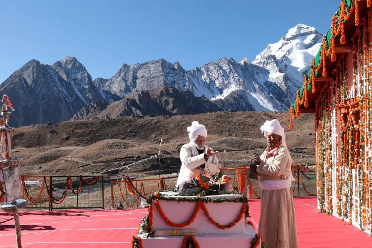 Prime Minister Narendra Modiat at the holy Parvati Kund of Pithoragarh