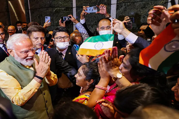 A file image of Indian Americans greeting Prime Minister Narendra Modi during his visit to the U.S.
