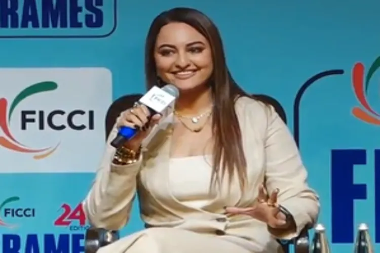 Actress Sonakashi Sinha speaking at FICCI Frames in Delhi